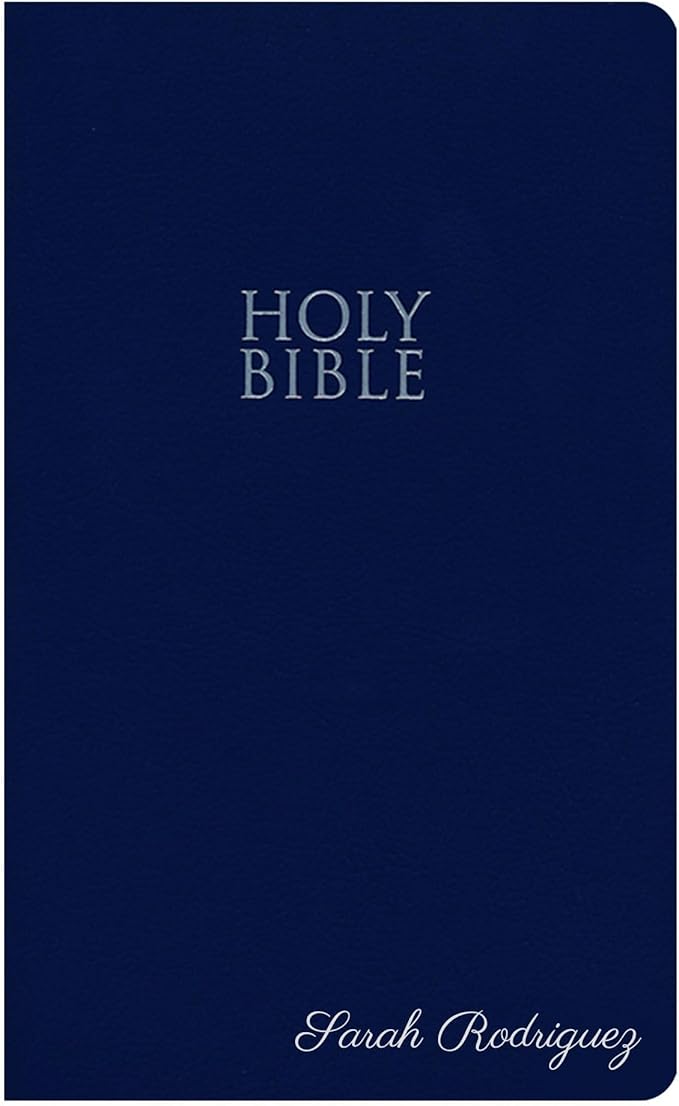 Personalized NIV Bible New International Version Faux Leather Bible Small Print Economy Bible with Custom Name at The Lower Right Side & Red-Highlighted Verses, Gift for Christian & Religious Events