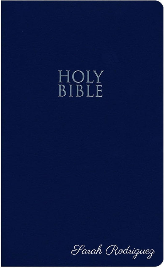 Personalized NIV Bible New International Version Faux Leather Bible Small Print Economy Bible with Custom Name at The Lower Right Side & Red-Highlighted Verses, Gift for Christian & Religious Events