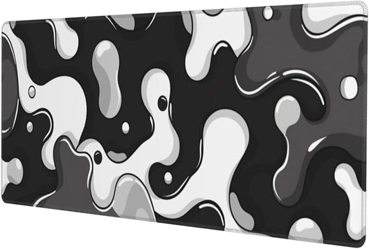 Black and White Gaming Mouse Pad, Large Mouse Pad for Desk Mat XXL XL Mousepad, Big Keyboard Pad Office Desk Accessories Decor