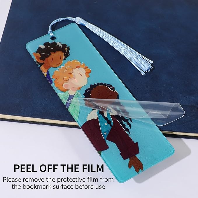 2Pcs Percy Jackson Bookmarks with Tassels, Cute Cartoon Character Book Marks for Book Lovers, Camp Half Blood Gifts for Readers (2PCS-PJO)