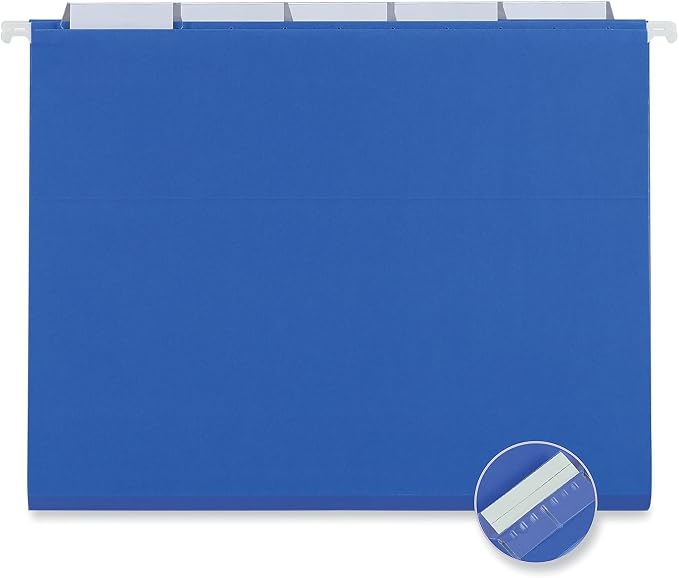 Universal 14116 Hanging File Folders, 1/5 Tab, 11 Point Stock, Letter, Blue, 25/Box