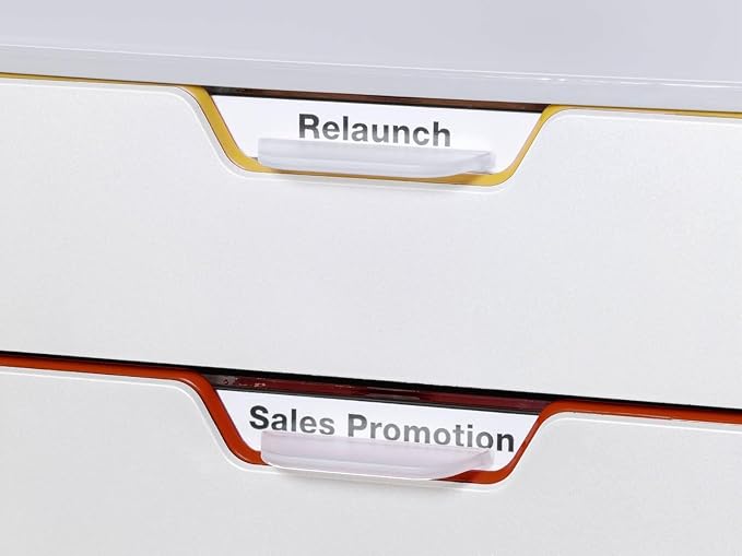 Durable VARICOLOR 7 Drawer Unit - White Desktop Drawer Set with 7 Color Coded Draws - Letter Size Files - Perfect for Storing Documents and Paper Work