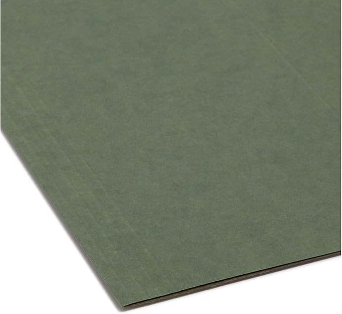 Smead TUFF Hanging File Folder with Easy Slide Tab, 1/3-Cut Sliding Tab, Legal Size, Standard Green, 20 per Box (64136, Rod Color May Vary)