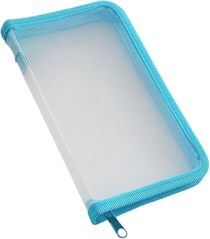 Clear File Storage Pouches Zippered Closure Receipt Folder Small Document Organiser Case for Office School Supplies Scratch Storage Pouches