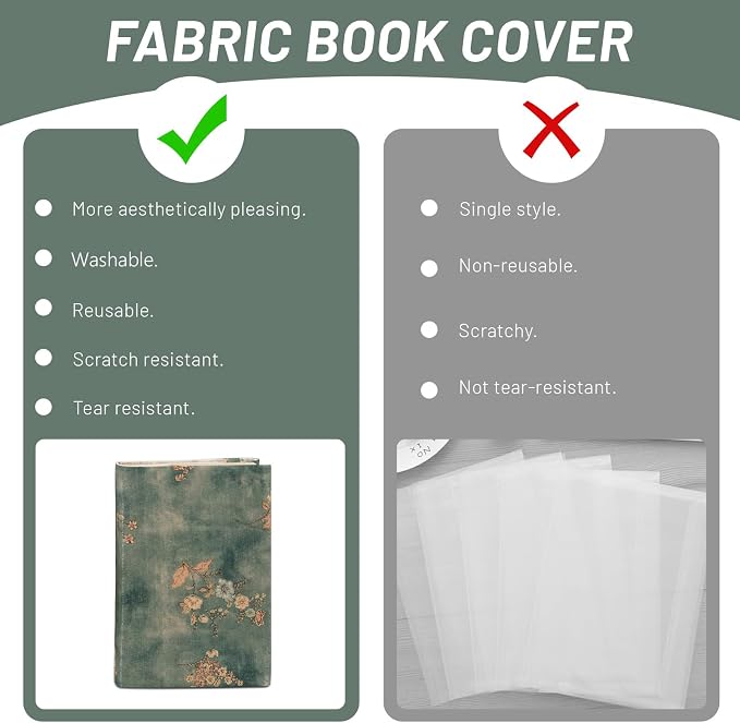 ASTIMESA Book Sleeve Covers for Paperback, A5 8.46 x 5.8 Inch Fabric Book Cover Protector, Adjustable Book Protector Case Pad for Hardcover Softcover Novels Protection (Spring Flora, 8.46 x 5.8)