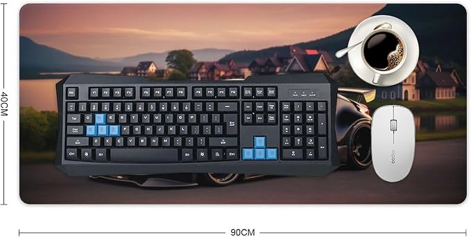 Large Mouse Pad Gaming Cool 370z JDM Cool Sunset Japanese Car Desk Mat Long Big Mousepad Extended Keyboard Computer Pad Office Desk Organizers and Accessories 35.4 x 15.7 inch