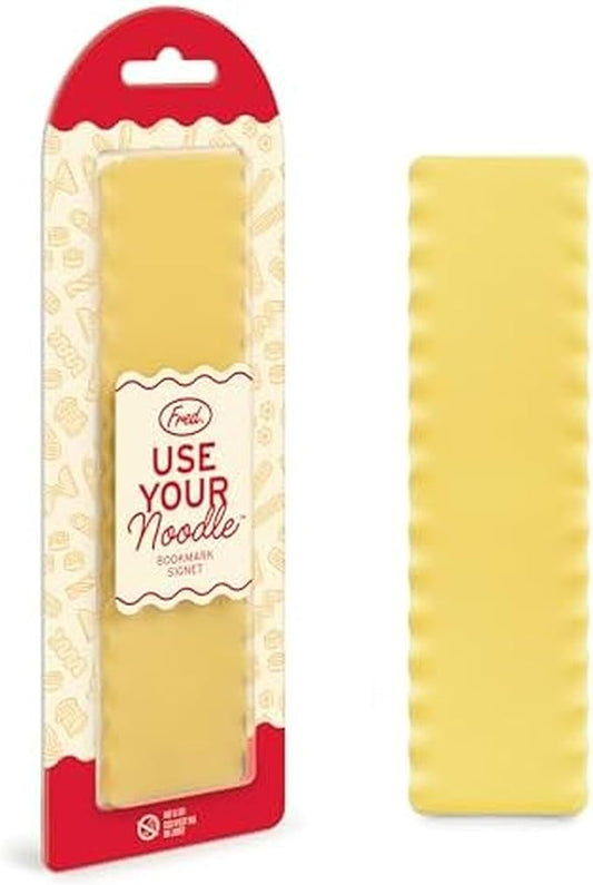 Genuine Fred USE Your Noodle Lasagna Noodle Bookmark, Thin Flexible Silicone, 6" Tall, Great Gift for Book and Pasta Lovers