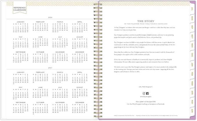 2026-2027 Blue Sky Day Designer Kerridge Lilac 8" x 11" Academic Year Weekly & Monthly Planner, Plastic Cover (158165)