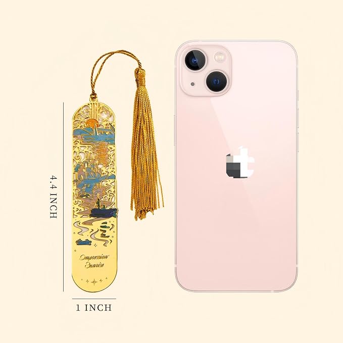 5 PCS Metal Bookmark with Tassel, Monet Book Marks for Reading Women & Men, Book Lovers Gift