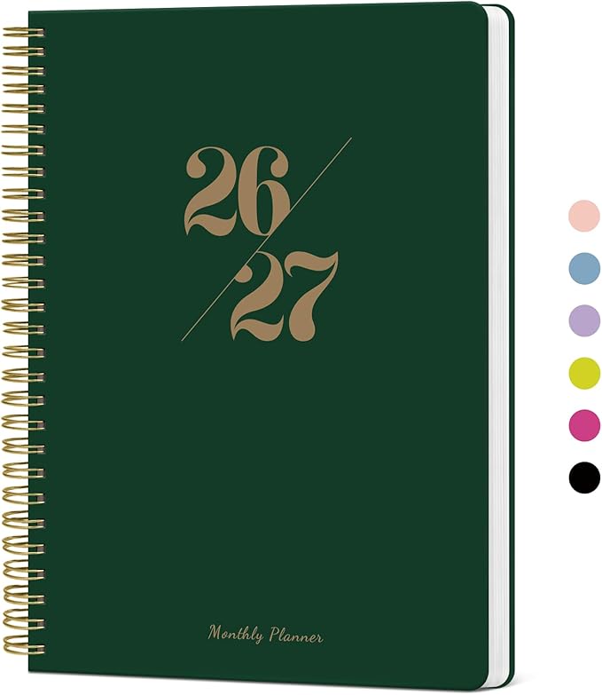 Monthly Planner 2026-2027, 18 Months Calendar Planner 2026-2027, Runs from July 2026 - December 2027, 7" x 10", Perfect for School Office Home Planning - Dark Green