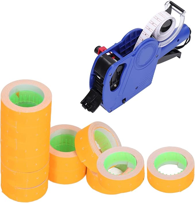 Pricing Labels Roll, 15000pcs 21x12mm Adhesive Price Tags with Red Line for Price Gun Labelers Compatible with MX5500 M5500 AK813 HG979 (Fluorescent Green) (Fluorescent Yellow) (Orange)