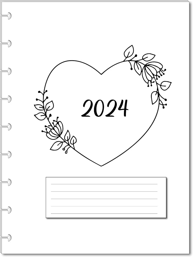 2026 Monthly Planner Calendar Refills for 9 Disc Classic Planners, Loose-Leaf Inserts, 12 Month 9-Disc Planner, 7x9.25 Size Monthly Calendar Refills (Love)