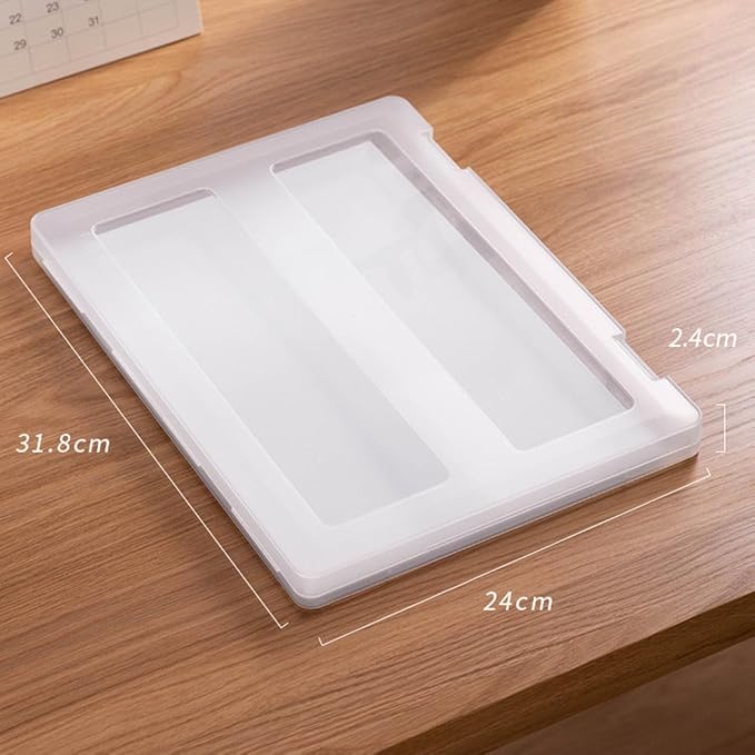 5 Pack Plastic Project Case for Letter File, Trasparent Scrapbook Paper Storage Box Slim Document Holder Organizer for Magazine, Office Supplies, School