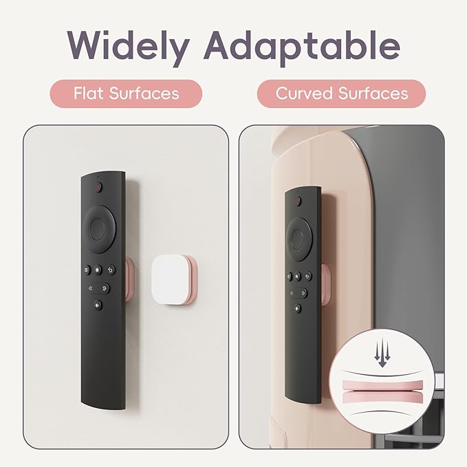 Magnetic Remote Control Holder Wall Mount Self-Adhesive, 6 Pack Upgraded Silicone Remote Organizer Storage Wall Holder for Home Office TV, Fan and Air Conditioner Remote Control 6 pink