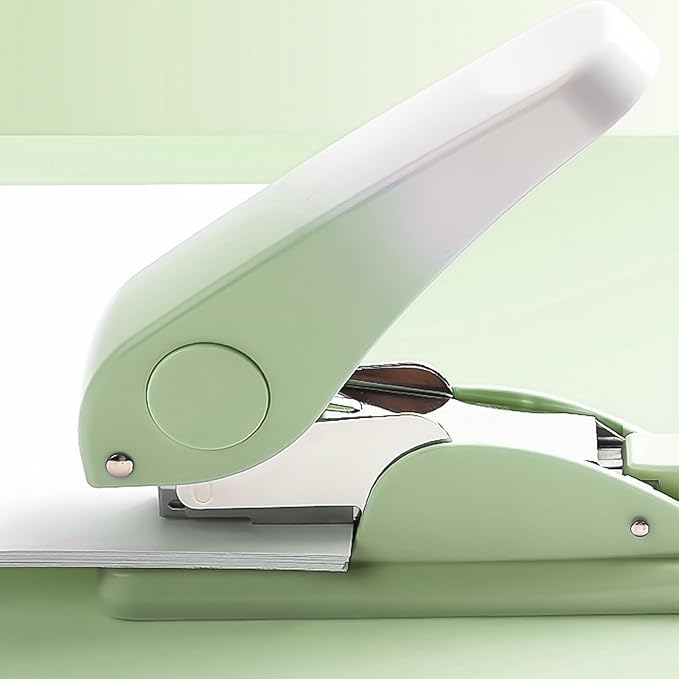 Effort-Saving Office Desk Stapler with 1000 Standard 1/4" Staples, Heavy Duty Durable Standard Smooth Jam-Free Stapling, Perfect for Home, School, Office, Business, Paperwork - Green