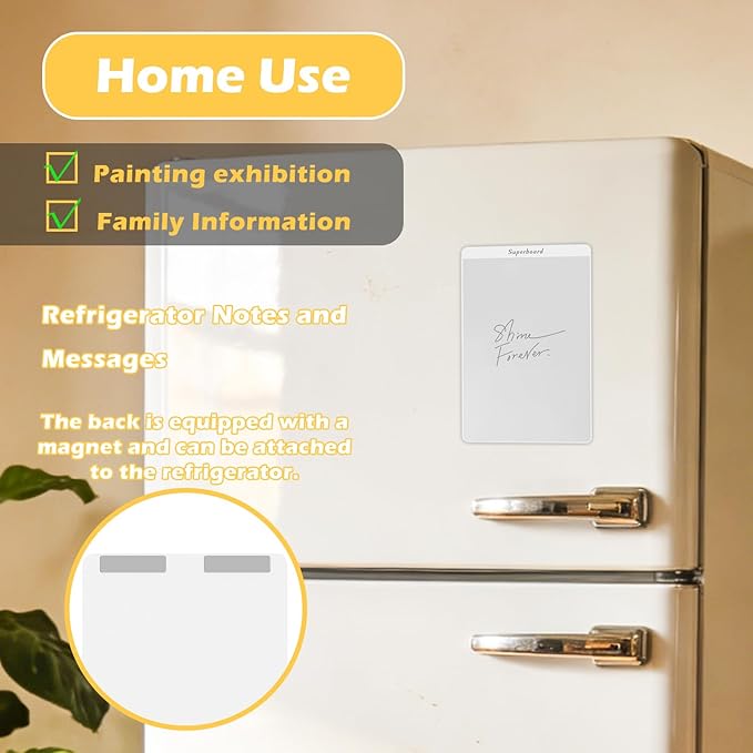 7.5”×5” Innovative Erasable Magnetic Whiteboard with Erase Pen，Eco-Friendly and Durable ，Sketching Memo and Educational Use for Kids and Adults