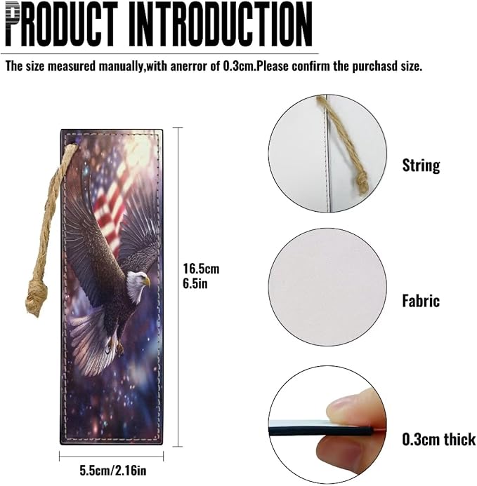 Bible Cover Case Women Men Bible Bag with Bookmark Bible Carrying Case,Bald Eagle and American Flag,Medium