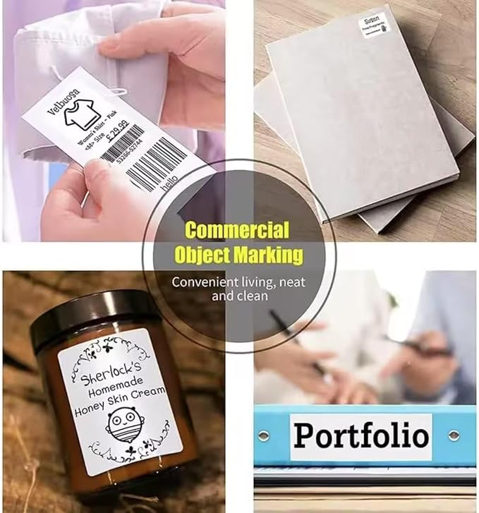 White Thermal Labels Compatible with Phomemo,Marklife for Barcode, Price Tags, Shipping & Logo Design (5, 1.97" x1.97" 150pcs/Roll)