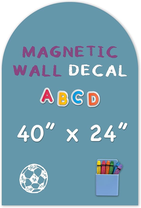 YOUNGJQ Magnetic Arch Wall Decal, Magnetic Chalkboard for Wall 40" x 24" Adhesive Backing Wallpaper for Playroom Home(Celadon)