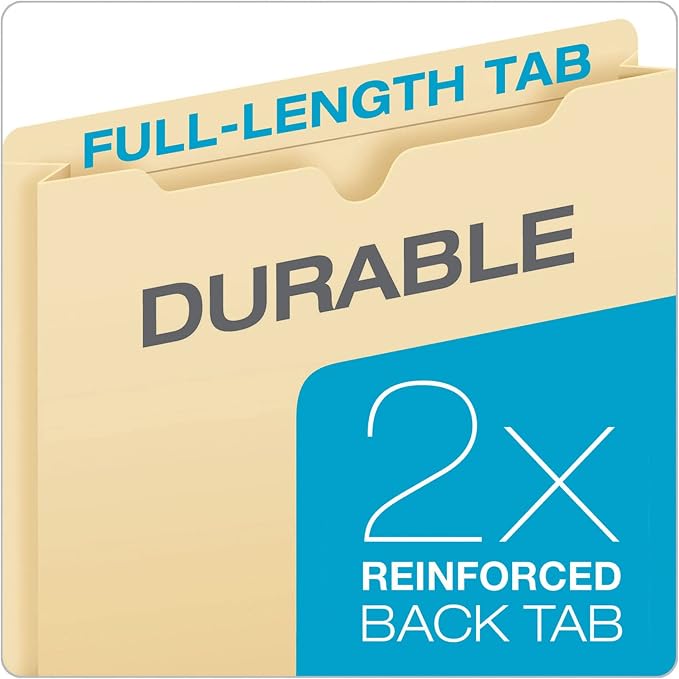 Office Depot Manila Double-Top File Jackets, 2in. Expansion, Letter Size, Pack of 25, 458161OD