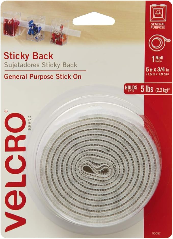 VELCRO Brand White Hook and Loop Dots and Tape for Classroom Organization and Crafts | 200 Pk 3/4" Circles and 5 Ft x 3/4 in Tape Roll