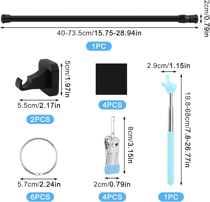 Magnetic Rod for Classroom Whiteboard, Adjustable 16–30 in Stainless Steel Magnetic Flip Calendar Holder with Reading Pointer, Easy to Install Anchor Chart Paper Holder for Preschool, Kindergarten