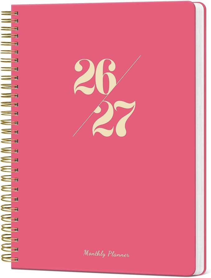 Monthly Planner 2026-2027, 18 Months Calendar Planner 2026-2027, Runs from July 2026 - December 2027, 7" x 10", Perfect for School Office Home Planning - Peach Pink