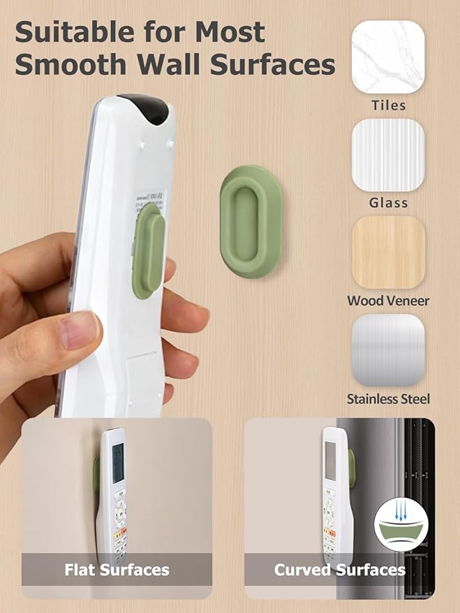 Remote Control Holder Wall Mount, 5 Pcs Drill-Free Magnetic Remote Control Holder for TV Fan Air Conditioner Remotes RV Storage and Organization