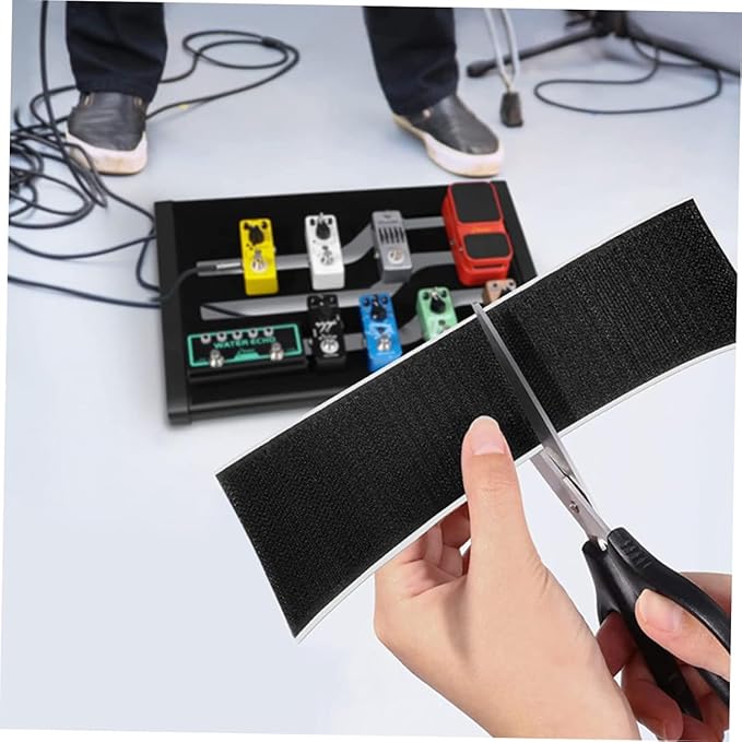 2rolls Electric Guitar Pedalboard Hook and Loop Mounting Tape Adhesive Strip for Secure Pedal Fixing and Easy Setup