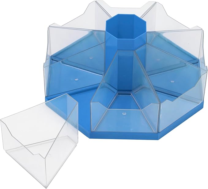Junior Learning: Classroom Caddie - Blue - 360 Spinning Class & Desk Organizer, Holds 8 Removable Compartment Trays, Store Art & Writing Supplies