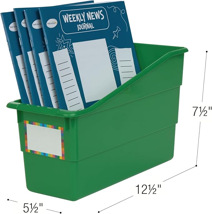 Really Good Stuff Durable Book & Binder Holders - 6 Pack - Green