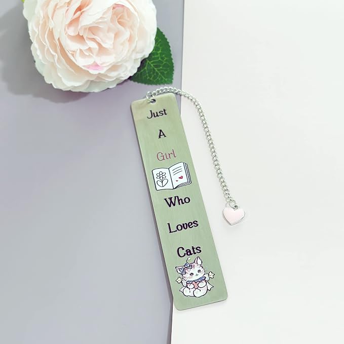 Cat Bookmarks Cute Bestie Friend Women Teens Distance Accompany Just a Girl who Loves Cats Daughter Sister Niece Friend Accessory Personalised Birthday Wife Valentines Day Cats Lover Christmas Gifts