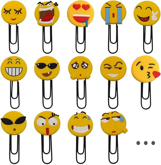 Cute Bookmarks, Funny Paperclip Bookmark, Novelty Emoticon Book Marker for Girls, Boys, School Student (Random 10PCS)