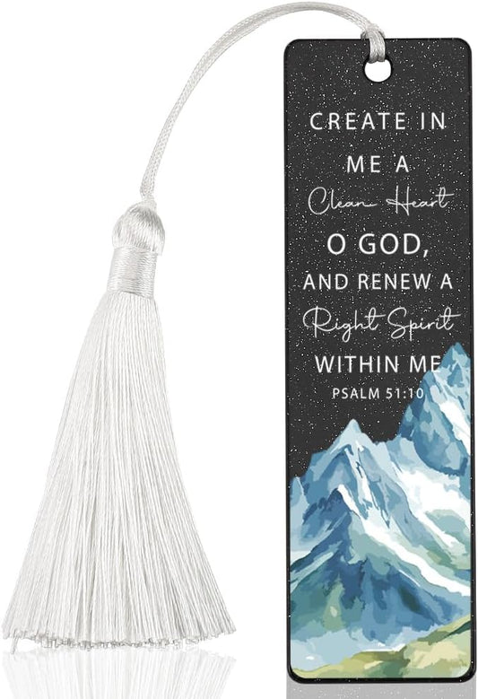 Christian Renewal Bookmark, Inspirational Gift for Believers, Uplifting Gift for Spiritual Readers, Spiritual Bookish Present, Unique Mountain & Scripture Design Bookmark, WCB70