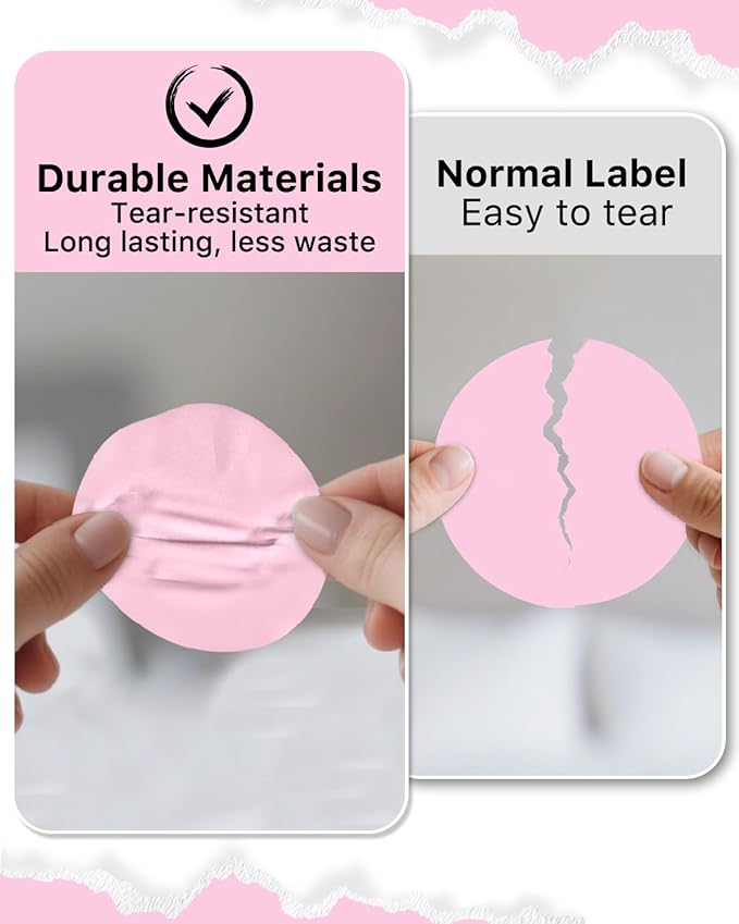 iEager 2 Inch Round Thermal Labels, Circle Thermal Printer Stickers, Durable Circular Label Printer Sticker for Business, Logo, Gift, 500 Labels/Roll, Pink