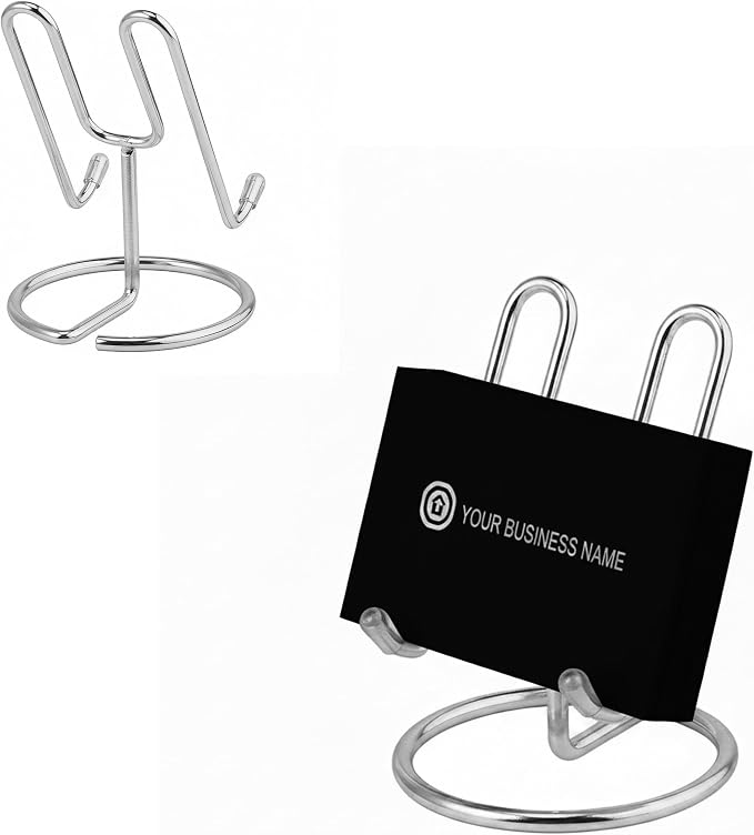 Metal Business Card Holder | Cute Card Organizers Display Stand Postcard Holder Rack for Desktop Working | Multipurpose Metal Phone Stand & Silver Card Holder for Men and Women