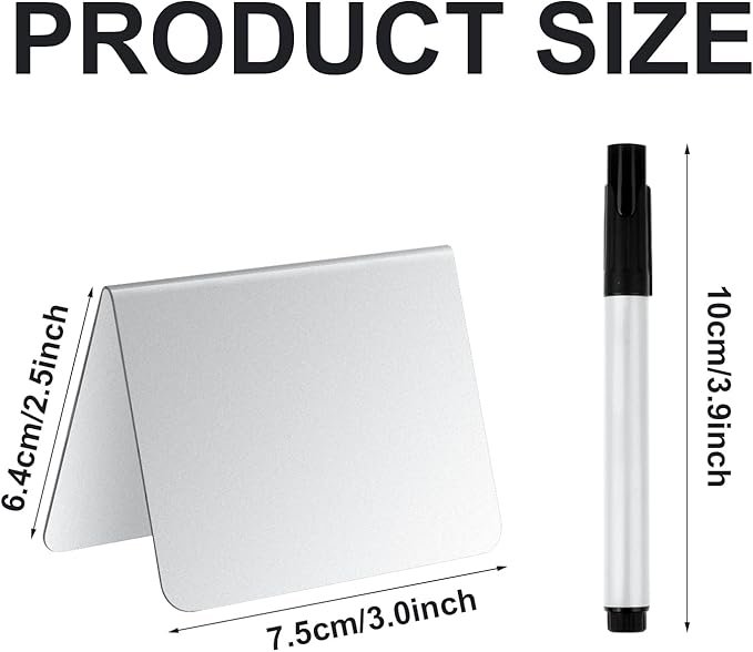 Uoeo 20 Pack Acrylic Mini Chalkboard Sign with Marker Pen Small Chalkboard Sign Tabletop Blackboard for Weddings, Parties, Message, Buffet, Bakery and Retail, 3.9 x 2.9