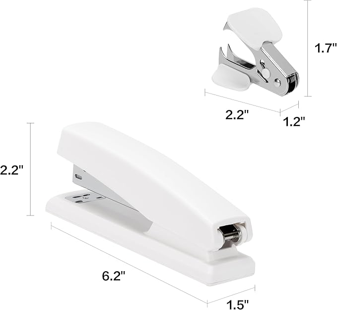 Deli Stapler, Desktop Stapler, Office Staplers, 25 Sheet Capacity, Includes 1000 Staples and Staple Remover, White