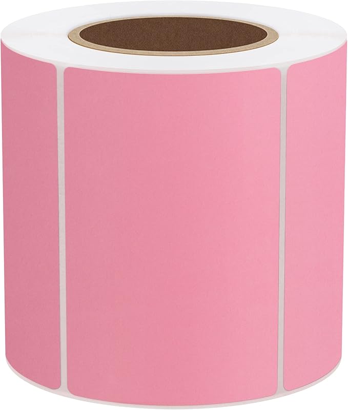 Hybsk 3x2 inch Color Direct Thermal Labels for Shipping, Barcodes, Address, Compatible with Rollo Label Printer & Zebra Desktop Printers (3"x2",Pink)