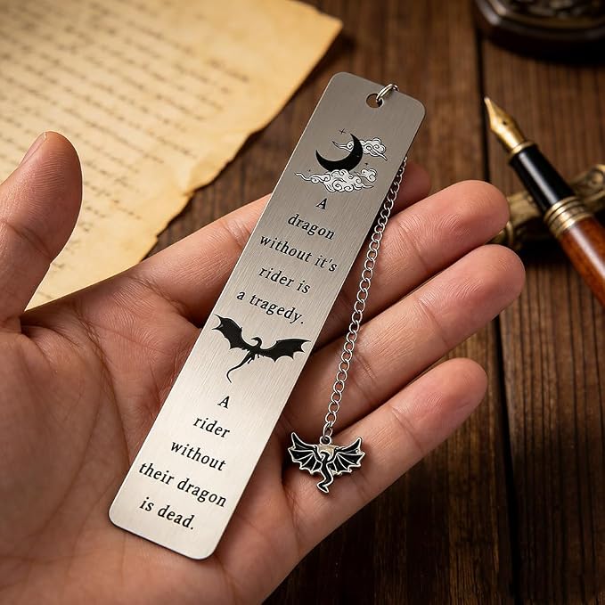 Fantasy Fourth Wing Dragon Sword Bookmarks - Fourth Wing Fans Page Markers Cool Bookmarks for Men Fantasy Dragon Gifts for Male Readers as Birthday Gifts (Dragon Bookmark Set 11)