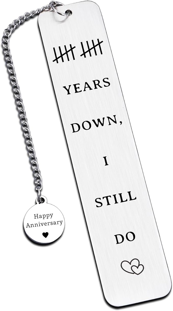 10th Anniversary Tin Gifts for Him Her - 10 Year Wedding Tin Bookmark for Husband Wife, Romantic 10 Year Gift for Husband, Couples 10th Anniversary Present for Boyfriend Girlfriend