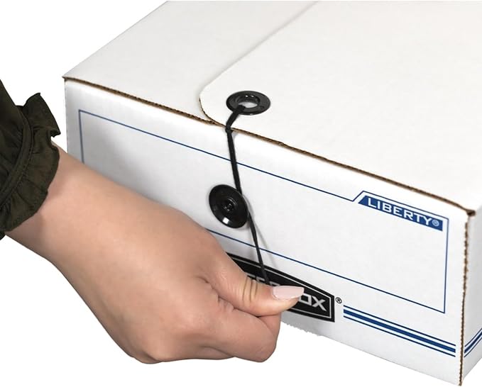 Bankers Box LIBERTY Check and Form Boxes, Standard Set-Up, String and Button, 9 x 23 x 4 Inches, Case of 12, (00002)