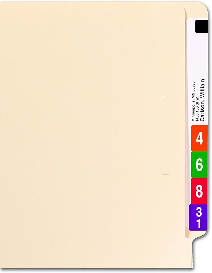 Smead 100% Recycled End Tab File Folder, Shelf-Master® Reinforced Straight-Cut Tab, Letter Size, Manila, 100 per Box (24160)