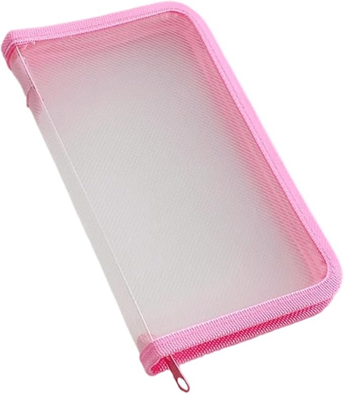 Clear File Storage Pouches Zippered Closure Receipt Folder Small Document Organiser Case for Office School Supplies Scratch Storage Pouches