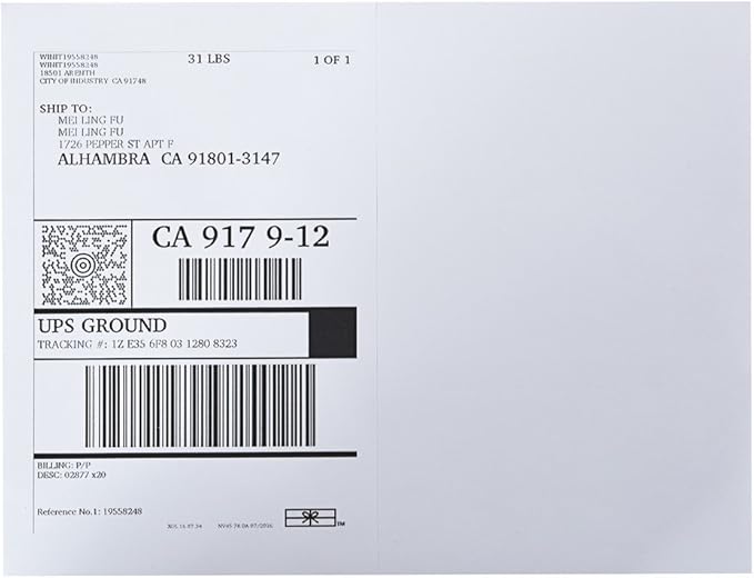 9527 Product Half Sheet Self Adhesive Shipping Labels for Laser & Inkjet Printers White Blank,2 Labels per Sheet (2000 Labels)