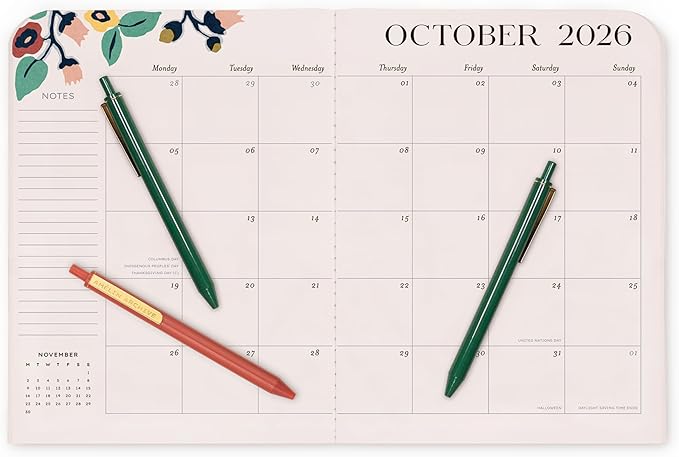 AMÉLIN ARCHIVE 2026 Monthly Agenda, Dated January 2026-December 2026, Monthly Planner with Notes Pages, Cloth Bound, Stitched Spine (Bloomsbury)