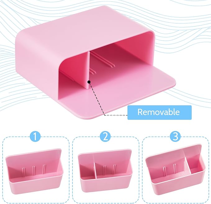 6 Pcs Magnetic Marker Holder for Whiteboard, Dry Erase Marker Organizer with Removable Divider, Magnetic Pen Holder for Classroom Office Locker Fridge File Cabinet (Macaron)