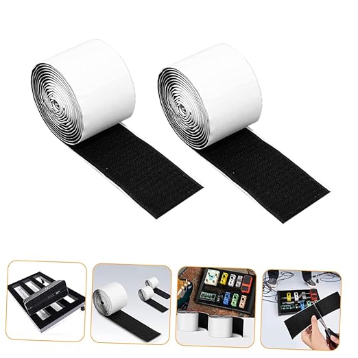 Kisangel 2rolls Professional Pedalboard Mounting Tape Hook and Strip for Electric Guitar Pedals Strong Adhesive Tape for Pedal Board for Musicians and Guitar Enthusiasts