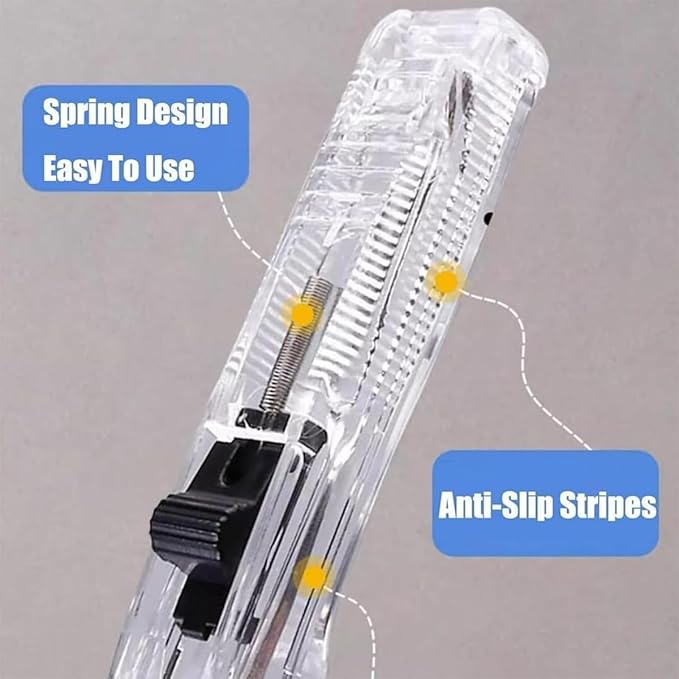 Portable Binder Clip Stapler - Includes 50 Reusable Clips, 2026 New Mini Push Stapler Clamp Staplers, Desktop Push Stapler Binder Clips for Home School Offic (White)