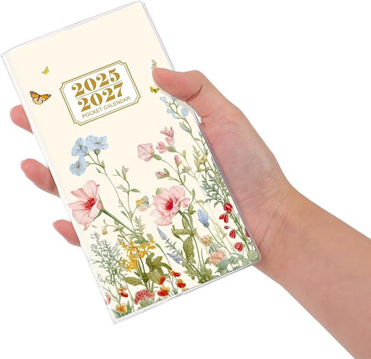 Pocket Calendar 2026-2027 for Purse, Two Year Monthly Planner, Planner Small Size (6.5” x 3.5”), Runs From 2026 Until Dec 2027, 2026 Pocket Calendar for Organizing & Planning (Butterfly Floral)
